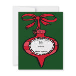Christmas Cheer Red Ornament Invitation Card