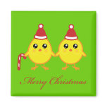 Christmas Chicks Refrigerator Magnets