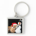 Christmas Chihuahua puppy keychain
