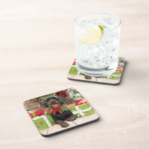 Christmas - Cockapoo - Trumbo Beverage Coasters