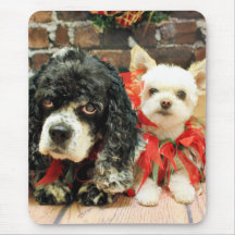 Christmas - Cocker Socks - Pomeranian X Daisy Mouse Pad