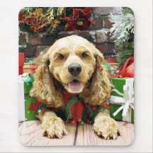 Christmas - Cocker Spaniel - Honey Mouse Pad