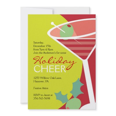 Christmas Cocktail Party Invitations with Martini by NanandMimis