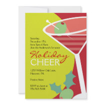 Christmas Cocktail Party Invitations with Martini