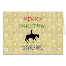 Christmas Collection Cowgirl Horse Greeting Card