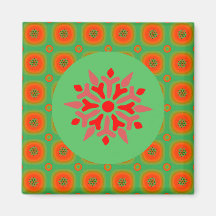 Christmas Commandeered Fractal Refrigerator Magnets