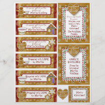 Christmas Cookie Exchange Gift Tags Personalized Personalized Flyer