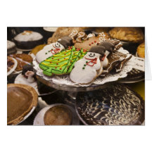 Christmas cookies on display in a New York city Card