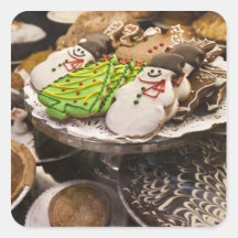 Christmas cookies on display in a New York city Square Sticker