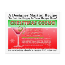 Christmas Cosmopolitan Martini Recipe Postcard