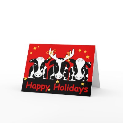 Christmas Cows Greeting Card by windyone