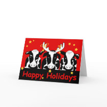 Christmas Cows Greeting Card