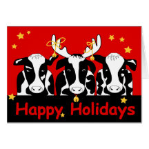 Christmas Cows Greeting Card 2