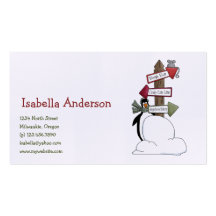 Christmas Critters · Penguin & Signpost Business Card Templates