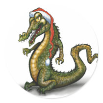 Christmas Crocodile Sticker