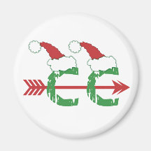 Christmas Cross Country Running Fridge Magnets