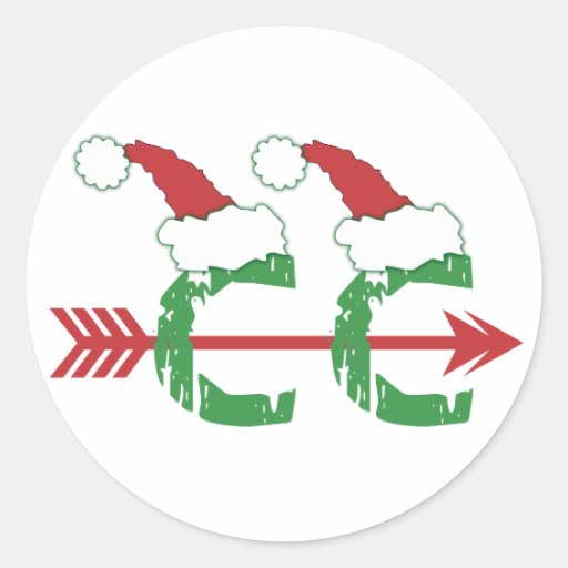 Christmas Cross Country Running Round Sticker