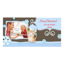 Christmas Cute Funny Kitten Cat Photo Card