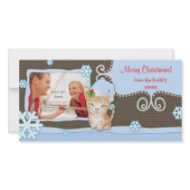 Christmas Cute Funny Kitten Cat Photo Card