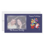 Christmas cute Santa Claus and gift box photo card