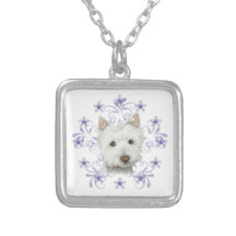 Christmas Cute Westie Dog Art and Snow flake stars Custom Jewelry