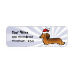 Christmas Dachshund (longhair) Return Address Label