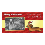 Christmas Dachshund (longhair) Photo Greeting Card