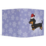 Christmas Dachshund (smooth coat) 3 Ring Binder