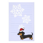 Christmas Dachshund (smooth coat) Customized Stationery