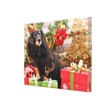 Christmas - Dachshund - Zoey Canvas Print
