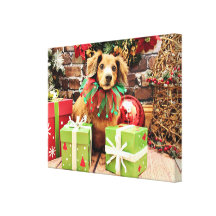 Christmas - Dachsund - Heidi Stretched Canvas Prints