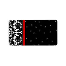 Christmas Damask Stars Address Labels -