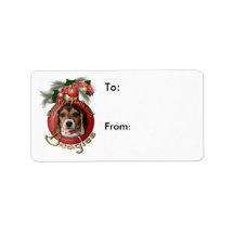 Christmas - Deck the Halls - Beagles Personalized Address Labels