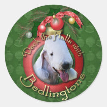 Christmas - Deck the Halls - Bedlingtons Round Sticker