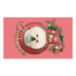 Christmas - Deck the Halls - Bichons Rectangle Sticker