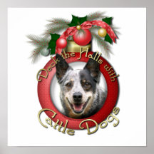 Christmas - Deck the Halls - Cattle Dogs Print