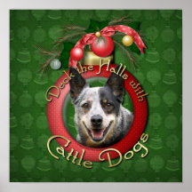 Christmas - Deck the Halls - Cattle Dogs Print