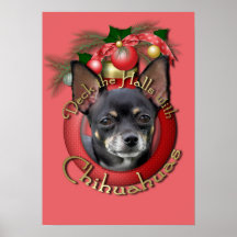 Christmas - Deck the Halls - Chihuahuas - Isabella Poster