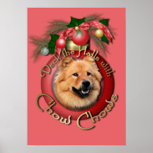 Christmas - Deck the Halls - Chow Chows - Cinny Print