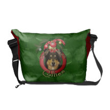Christmas - Deck the Halls - Collie - Caroline Messenger Bags