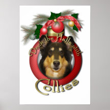 Christmas - Deck the Halls - Collie - Caroline Posters