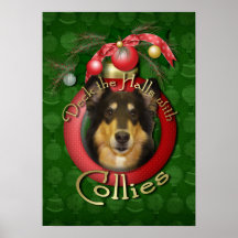 Christmas - Deck the Halls - Collie - Caroline Posters