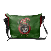 Christmas - Deck the Halls - Corgis Messenger Bags