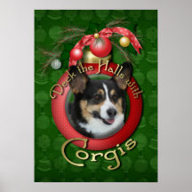 Christmas - Deck the Halls - Corgis Posters