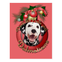 Christmas - Deck the Halls - Dalmatians Post Cards