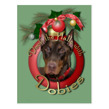 Christmas - Deck the Halls - Dobies - Rocky Post Cards