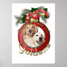 Christmas - Deck the Halls - Goldens  Tebow Corona Print