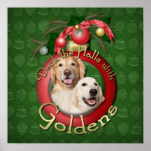 Christmas - Deck the Halls - Goldens  Tebow Corona Poster