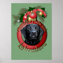 Christmas - Deck the Halls - Labrador - Black Print