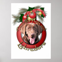 Christmas - Deck the Halls - Labrador - Chocolate Print